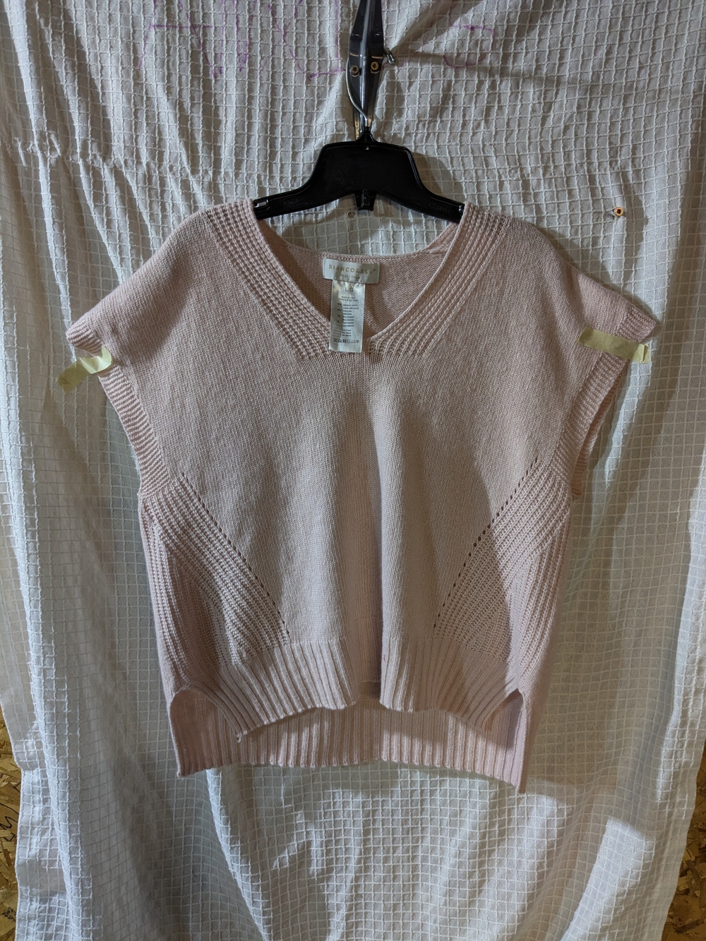 Women's Pale Pink Knit Sleeveless Tshirt